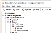Startup page of the Management Console